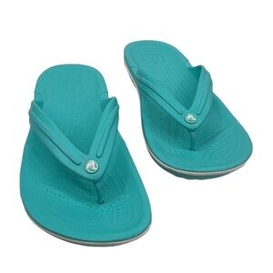 CROCS Blue T-Strap Flip Flop Sandals Size 9 Women's (7 Men's)